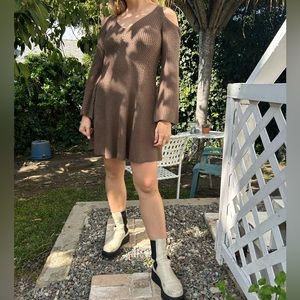 Brown sweater dress
